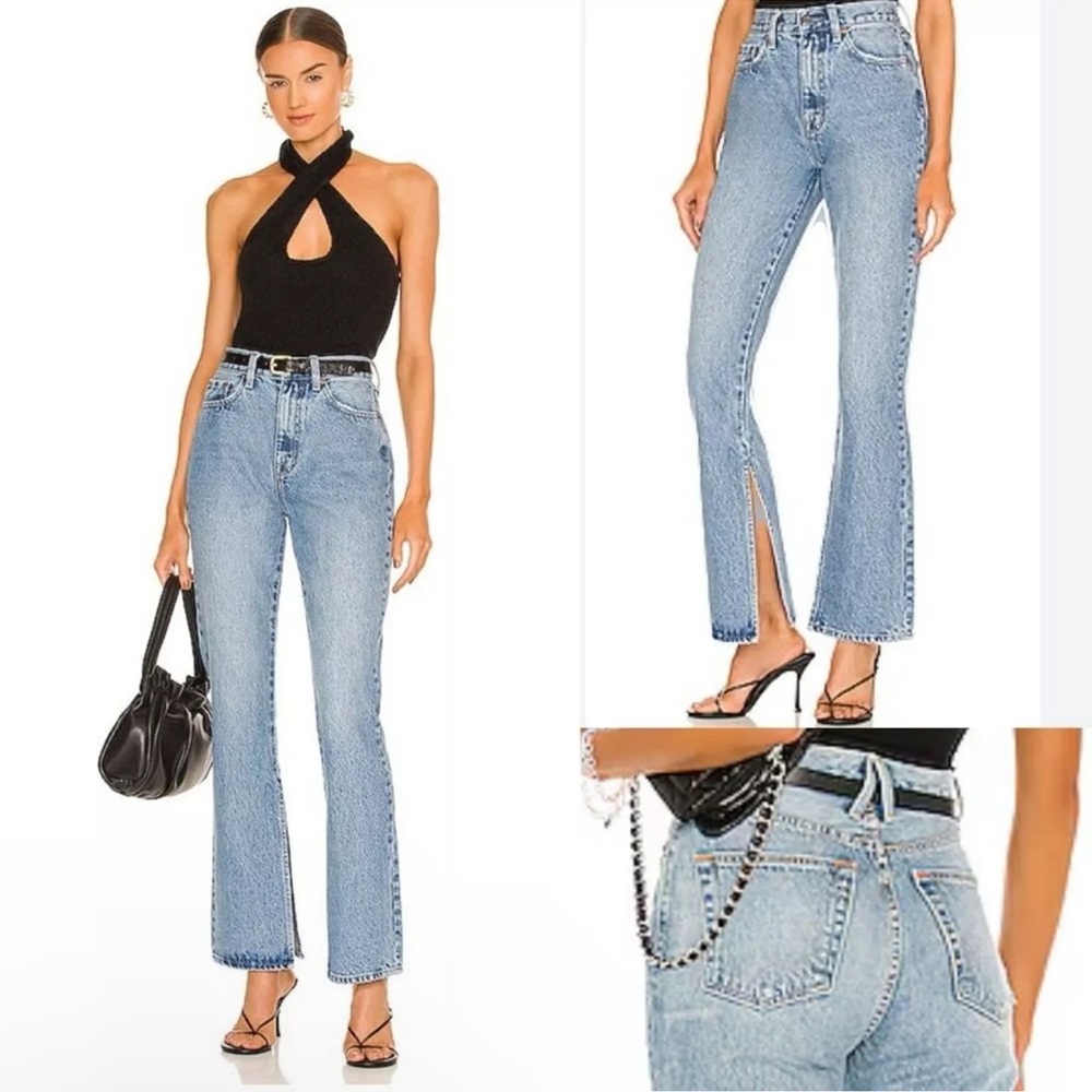 Pistola Women’s Alexa High Rise Slim Flare With Slit Constance Light Blu…